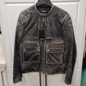 Dsquared2 Leather Biker Jacket
